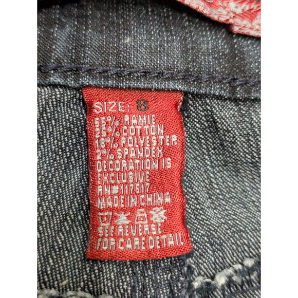 Cos Jeans Womens Embellished Denim Capris Size 8 Cotton Blend 17.5" Inseam - Picture 3 of 9
